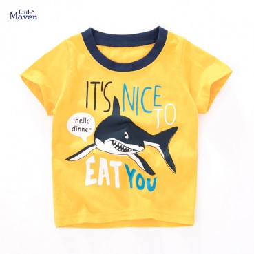 Child T-shirt European and American style summer new short-sleeved children T-shirt round neck cotton childrens