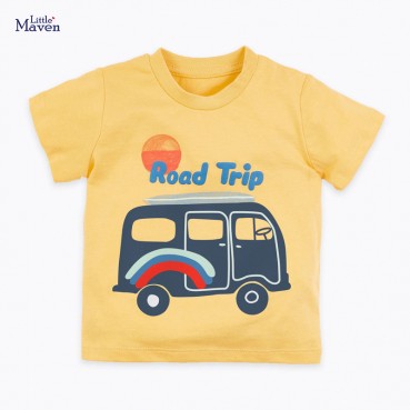 Child T-shirt European and American style summer new childrens clothing T-shirt knit cotton short-sleeved children