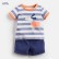 European and American childrens wear summer new childrens clothing set knit short-sleeved childrens suit cotton suit