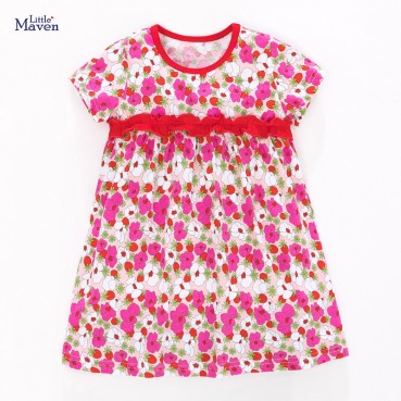 Childrens dress Europe and the United States childrens clothing summer new girl dress cotton short sleeve childrens