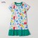 Summer new European and American childrens clothing dress short-sleeved European and American skirt print girls dress