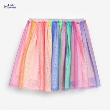 Childrens skirt European and American childrens clothing summer new girl skirt rainbow mesh childrens skirt