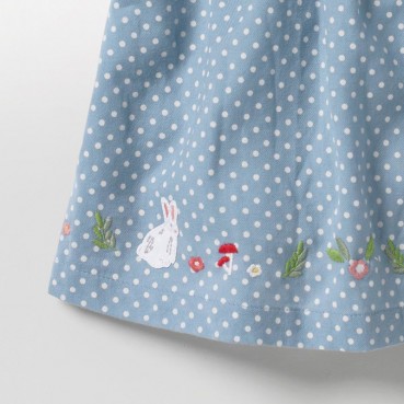 European Gig Summer new girl dress short-sleeved cotton wave point print children skirt