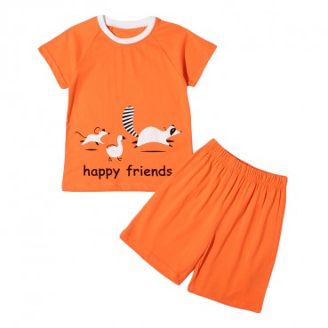 Tong suit Europe and the United States childrens clothing summer new short-sleeved boys set cotton childrens suit