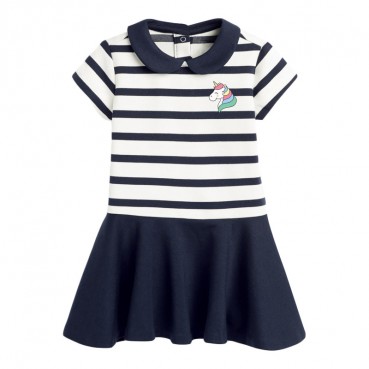 Girls dresses Europe and the United States childrens clothing summer new children skirt colored striped short sleeve