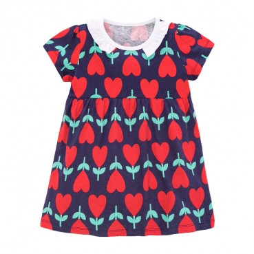 Childrens clothing dress Europe and the United States childrens clothing summer new girl dress cotton short-sleeved