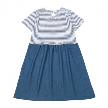 Girls dress summer new European and American childrens dress striped short sleeve childrens clothing dress