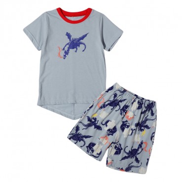 European and American childrens clothing suit summer new short-sleeved boys set cotton childrens suit