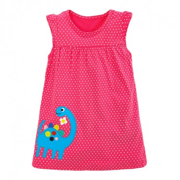 Tong Dress Summer New European and American Childrens Wear Card Tong Skirt Cotton Sleeveless Girl Dress