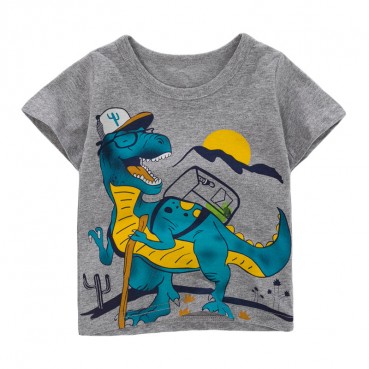 European and American childrens clothing summer new boys t-shirt knit cotton short-sleeved cartoon children T-shirt