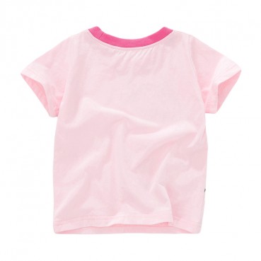 Child T-shirt European and American style summer new childrens clothing T-shirt knit cotton short-sleeved girl T-shirt