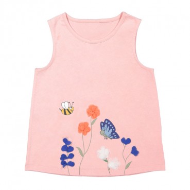 Child T-shirt summer girl T-shirt Europe and America sleevess children T-shirt knit cotton childrens clothing T-shirt