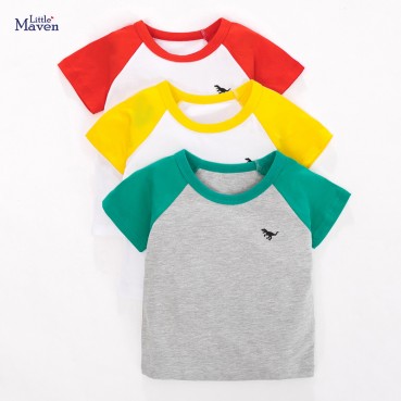 Child T-shirt European and American childrens clothing boys t-shirt cotton round neck short-sleeved summer new