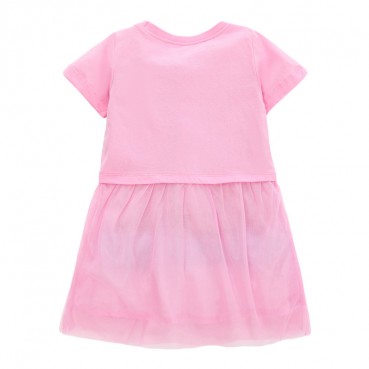 European and American childrens dress summer new childrens clothing girls dress short-sleeved mesh childrens skirt