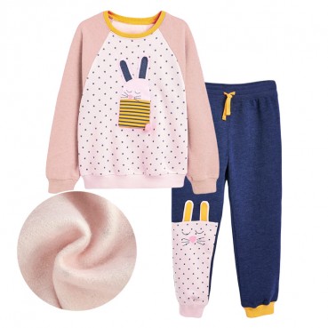 European and American childrens clothing autumn and winter new girls sweater set knit cotton long sleeve children set