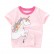 Child T-shirt European and American style summer new childrens clothing T-shirt knit cotton short-sleeved girl T-shirt