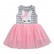 Dress summer new European and American childrens clothing girls dress striped mesh sleeveless childrens skirt