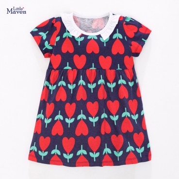 Childrens clothing dress Europe and the United States childrens clothing summer new girl dress cotton short-sleeved