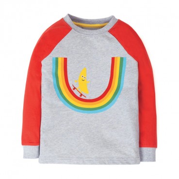 European and American childrens children t-shirt round neck long-sleeved boy t-shirt autumn knit cotton children