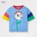 European and American childrens clothing summer new girl T-shirt knit cotton short-sleeved cartoon childrens T-shirt