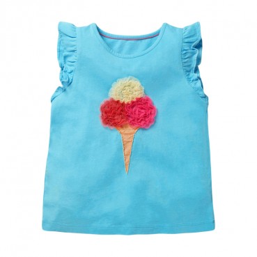 Child T-shirt European and American childrens wear summer new childrens clothing T-shirt cotton sleeveless girl