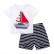 Tong suit European and American style summer new short-sleeved childrens suit cotton boys set