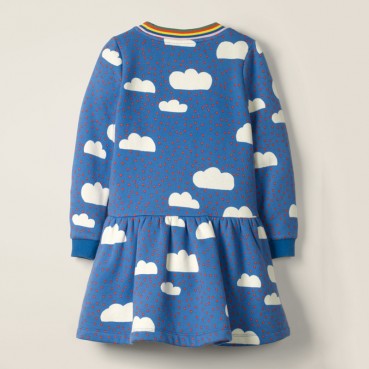 Childrens clothing autumn new European and American girl dress printing long sleeve childrens skirt dress