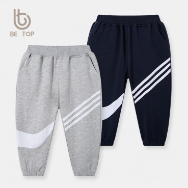 2021 Spring and Autumn Childrens Wear Childrens Cotton Casual Trousers Boys Sports Pants Bunch of Heat Lantern