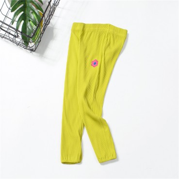 Spot summer sports children childrens trousers solid color cotton trousers in the waist leggings childrens trousers