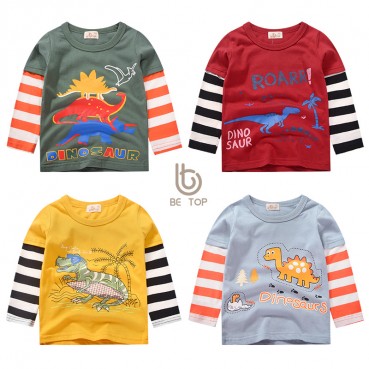 Korean childrens clothing spring and autumn childrens clothing boys long-sleeved T-shirt cotton child clothes