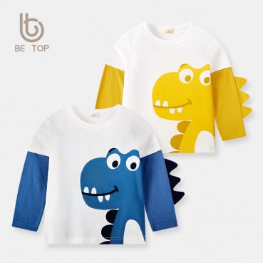 Childrens clothing factory direct new childrens leggings boys stereo dinosaur long sleeve T-shirt