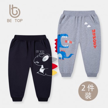 2021 new childrens clothing spring and autumn Korean childrens trousers baby boys sports trousers two-piece suit