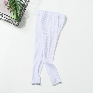 Spring childrens childrens trousers princess solid color cotton trousers medium waist casual trousers childrens