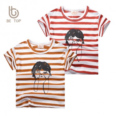 2021 boys and summer childrens clothing boys t-shirt striped baby clothes children short sleeves