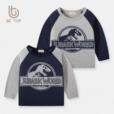 Childrens clothing autumn new product children T-shirt dinosaur bottoming shirt cotton baby compassion male child