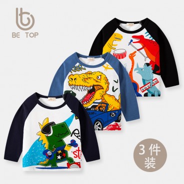 Childrens bottom shirt boys baby long sleeve T-shirt Korean version of the head shirt spring and autumn group 3