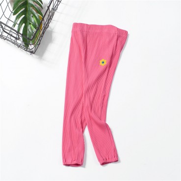 Spot summer sports children childrens trousers solid color cotton trousers in the waist leggings childrens trousers