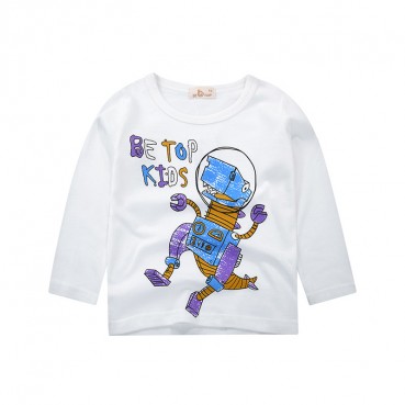 Childrens clothing factory direct 2021 new autumn children long sleeve T-shirt cotton white cartoon bottoming shirt