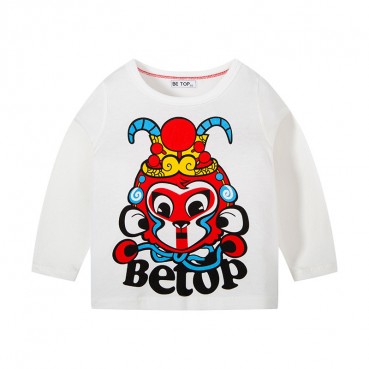 Childrens clothing Chinese-style childrens spring and autumn, long-sleeved T-shirt boys, bottom shirt, cotton, lion