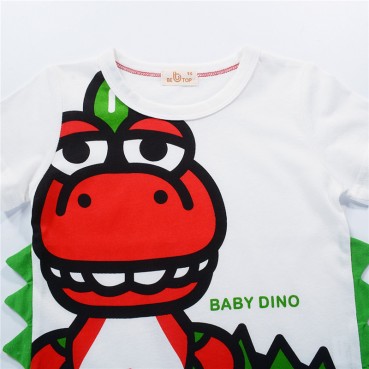 2021 childrens wear wholesale Korean version of summer boy dinosaur half-sleeved childrens summer short-sleeved