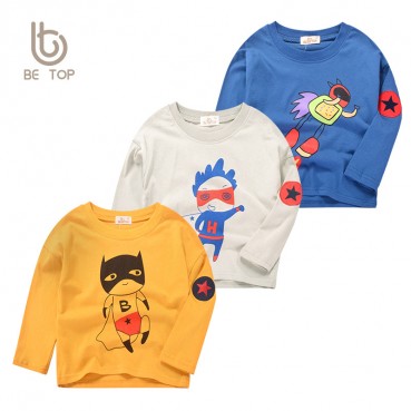 New childrens clothing boys long-sleeved T-shirt spring autumn childrens top loose models autumn bottoming shirt