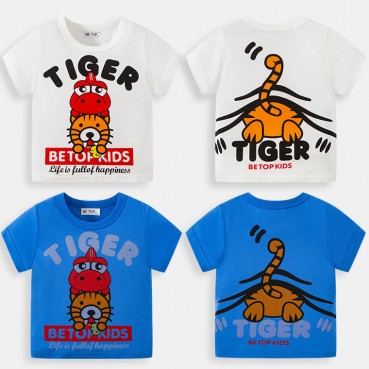 Childrens clothing manufacturers direct children T-shirt 2021 new boys card printing baby T-shirt