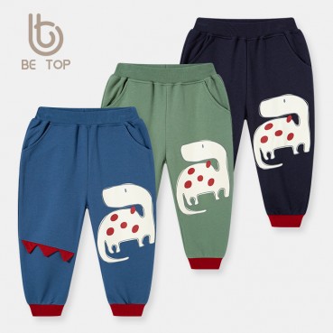 2021 new spring childrens clothing childrens trousers cartoon dinosaur childrens trousers boy drop knitwear