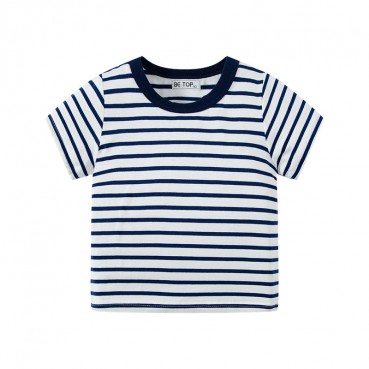 2021 summer childrens clothing new childrens short-sleeved T-shirt striped boys top summer manufacturers wholesale