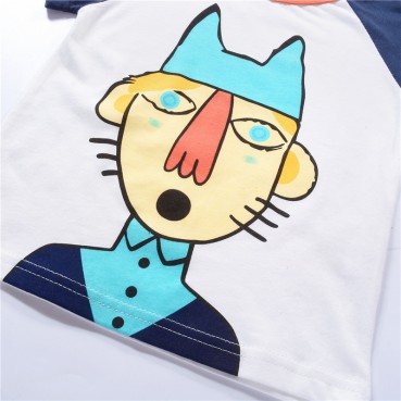 2021 new summer childrens clothing Korean version of boys short-sleeved T-shirt cartoon children girls toddler top