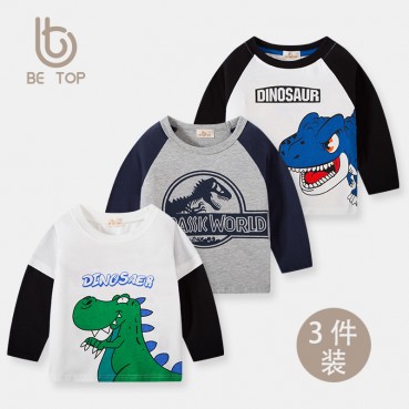 Childrens bottom shirt boys baby long sleeve T-shirt Korean version of the head shirt spring and autumn group 3