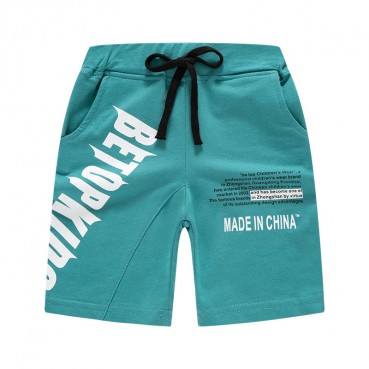 2021 Summer Korean version of the new boys sports shorts in childrens knitted letter printing childrens five pants