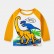 Childrens clothing Korean version of the autumn children dinosaur plug-in boys long sleeve T-shirt cotton bottoming