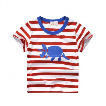 Factory direct 2021 childrens wear wholesale summer Korean version of the new cotton striped childrens short-sleeved