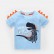 Cartoon Korean version of the summer boy dinosaur printed girl half-sleeved childrens summer dress baby top child